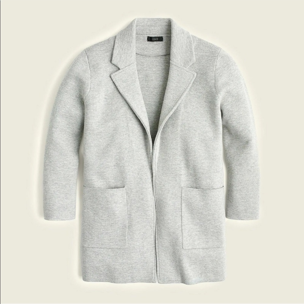 J Crew Sophie open-front sweater-blazer Style J0244 Heather Grey